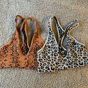 Free People workout/bralette tops with print